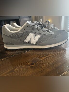 New Balance Gray Mesh & Suede Low-Top Sneakers